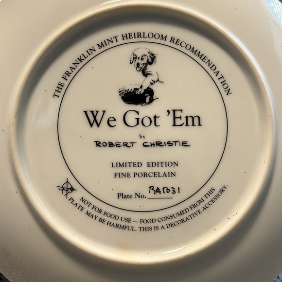 Franklin Mint “We Got Em” Golden Retriever Puppies Dog Plateby Robert Christie - Picture 3 of 3